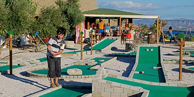 Water sports and mini golf on the beach